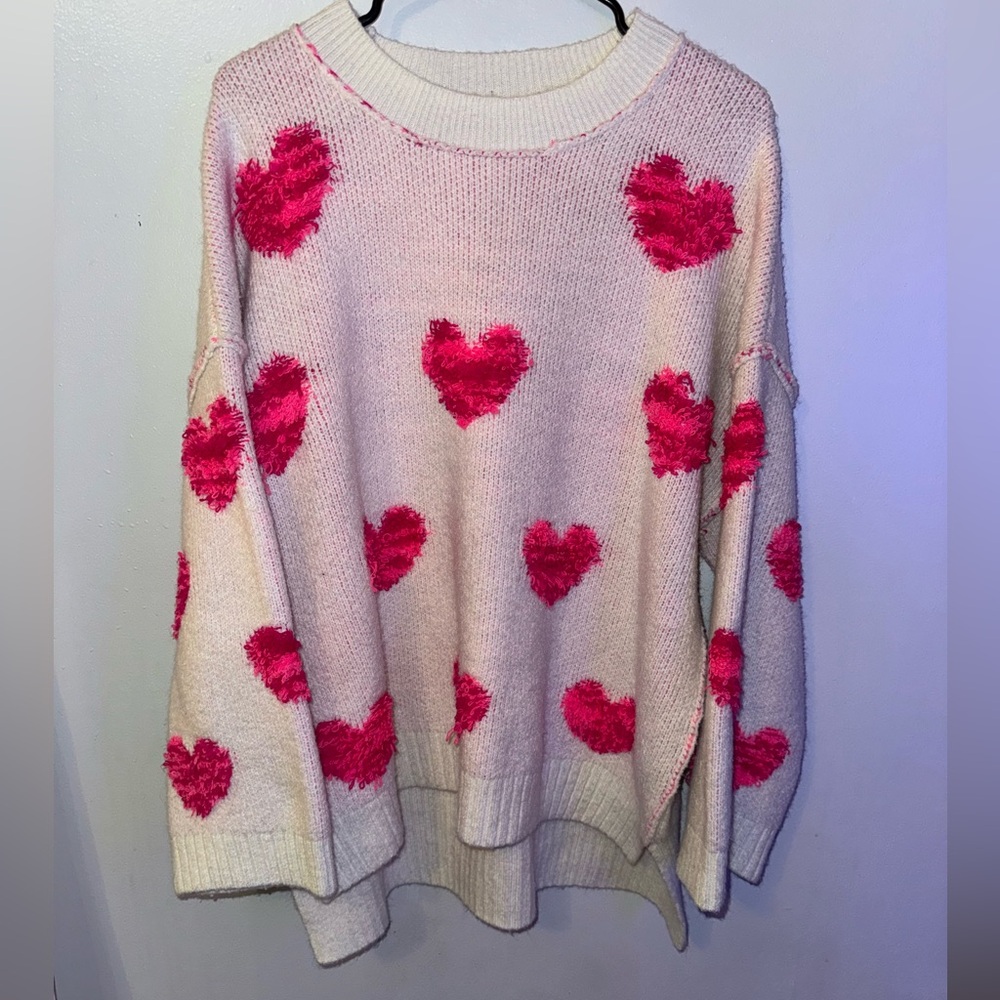 Peach love heart sweater